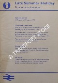 [Passenger Timetable] Late Summer Holiday - Train Service Alterations, Holiday Period, 23 August to 27 August 1991 by British Rail